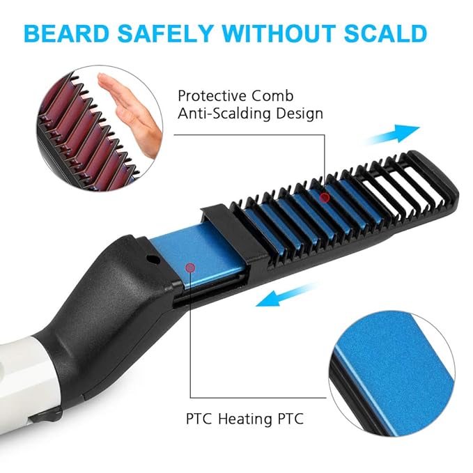 Hair Straightener For Men Multifunctional Comb Curling Electric Brush Beard Comb