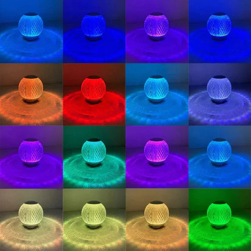 16 COLOUR RGB ROUND SHAPE GLASS LAMP