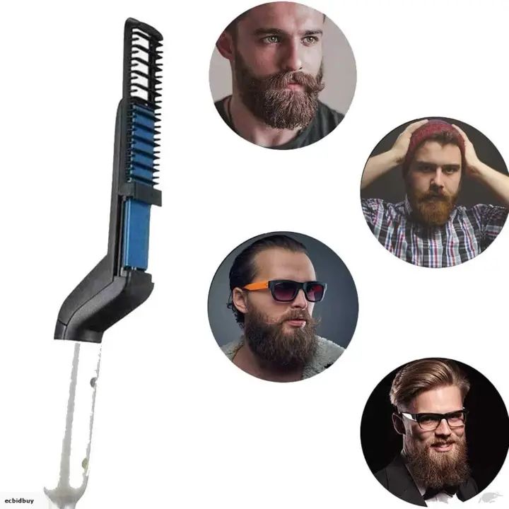 Hair Straightener For Men Multifunctional Comb Curling Electric Brush Beard Comb